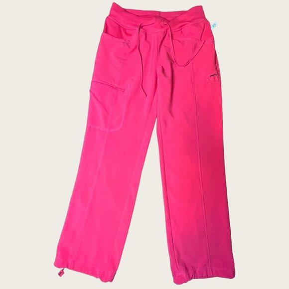 Cherokee Infinity Carmine Pink Scrubs Pants Joggers Women’s XS Petite - Picture 3 of 9